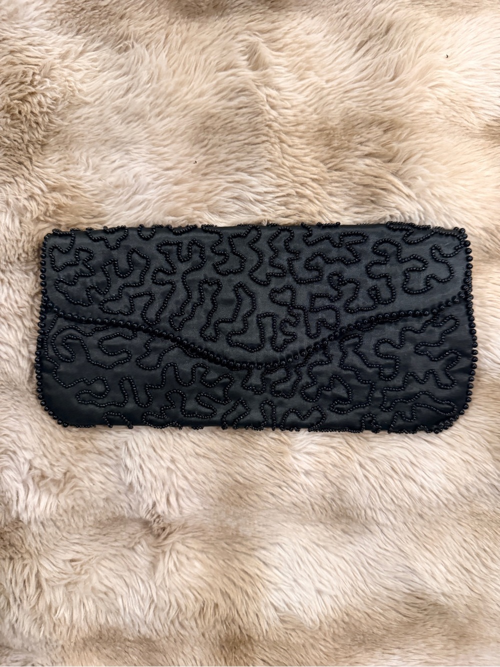 Vintage Sharonee Hand Beaded Black Evening Clutch – Handmade in Japan